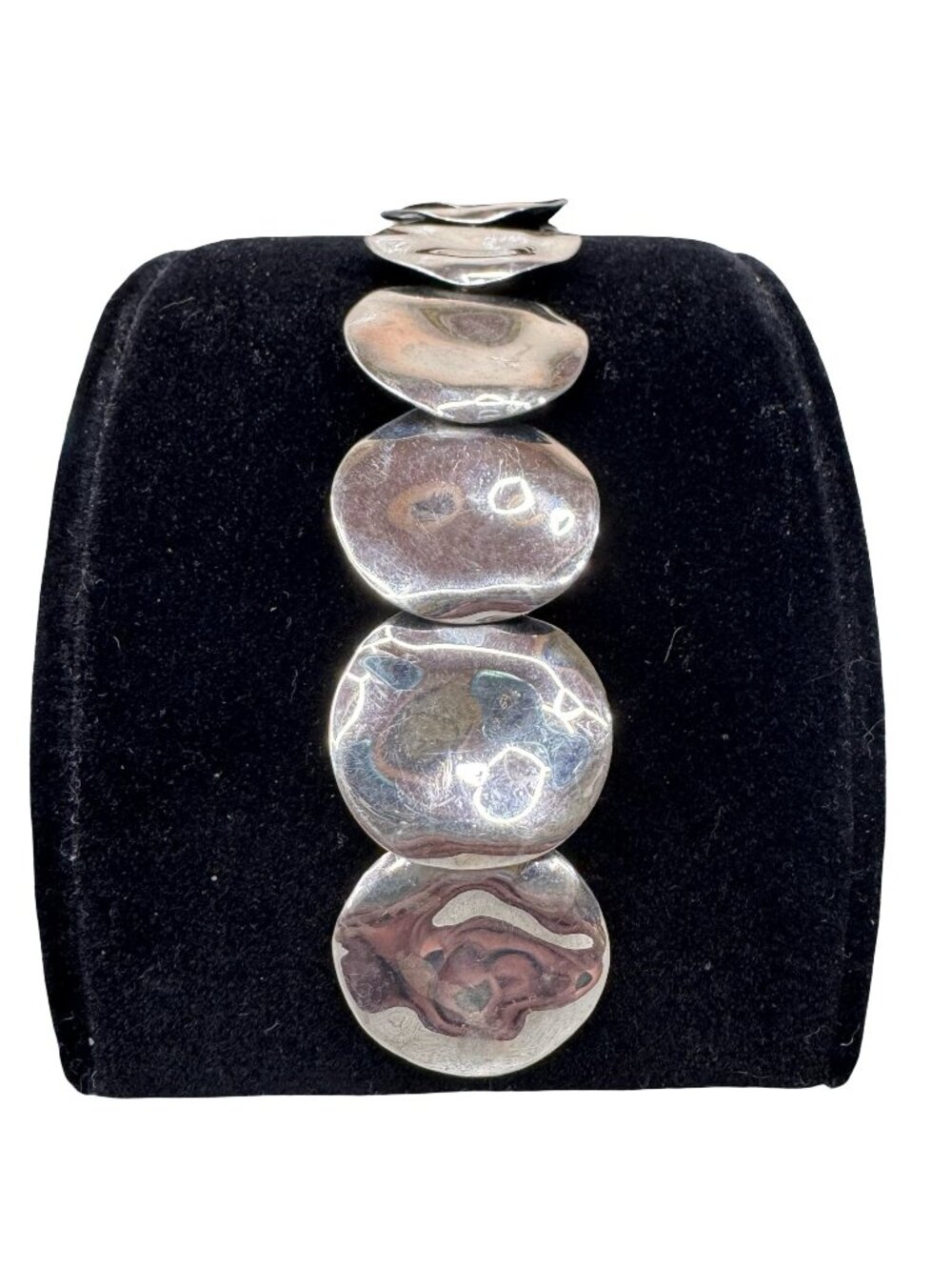 Vintage Joseph Esposito ESPO Sterling Silver 925 Hammered Discs 8” Bracelet MCM
